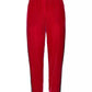Wine Red Velvet Pants with Contrast Logo Band