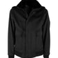 Elegant Virgin Wool Men's Bomber with Fur Collar