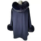 Elegant Virgin Wool Short Coat with Fur Detail