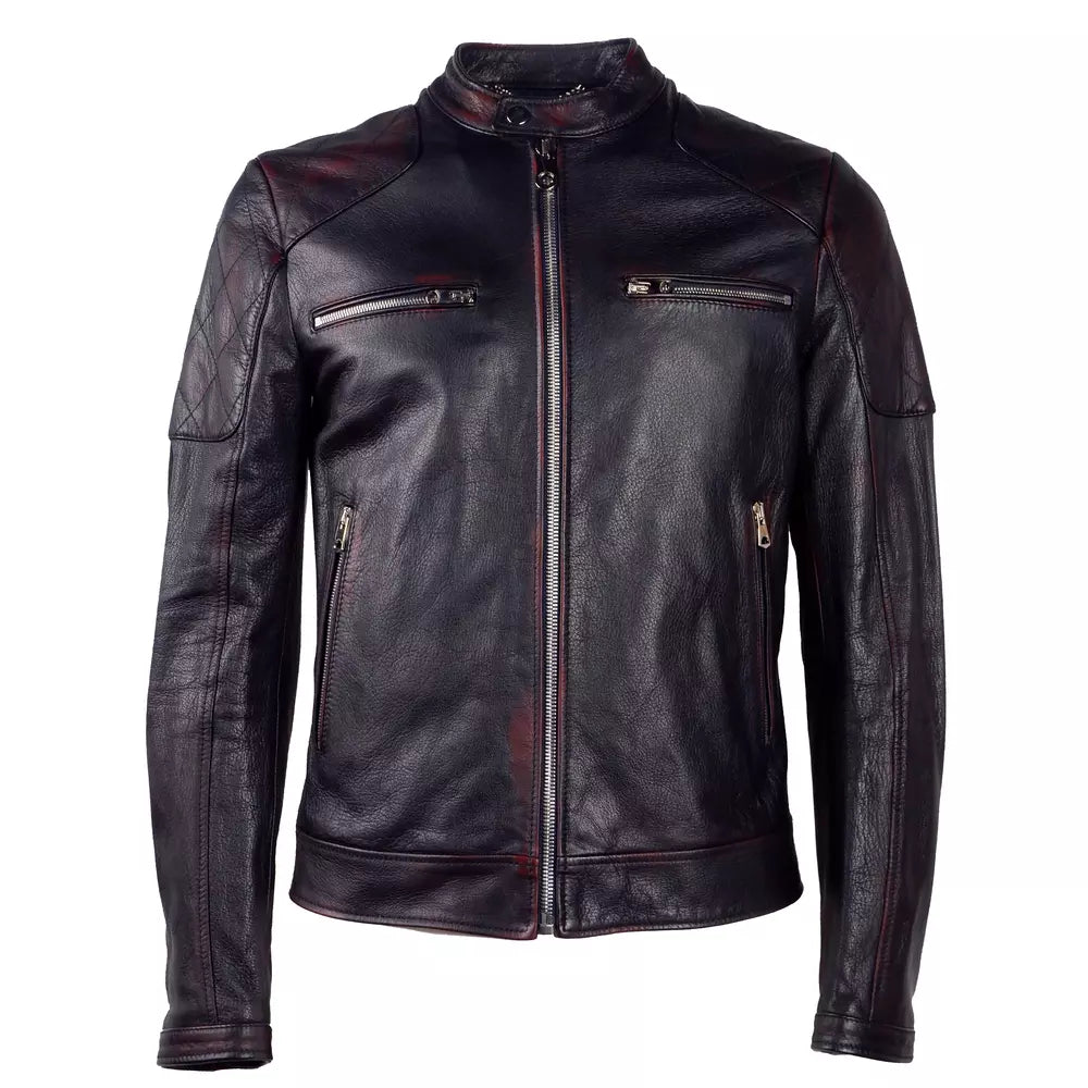 Elegant Black Leather Biker Jacket