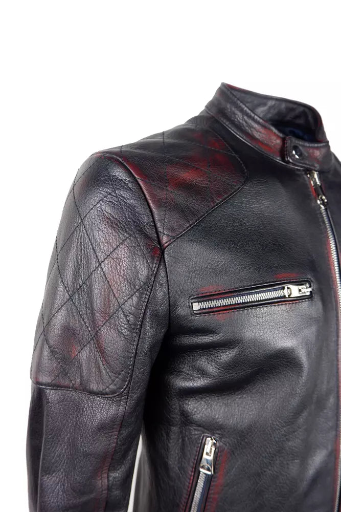 Elegant Black Leather Biker Jacket