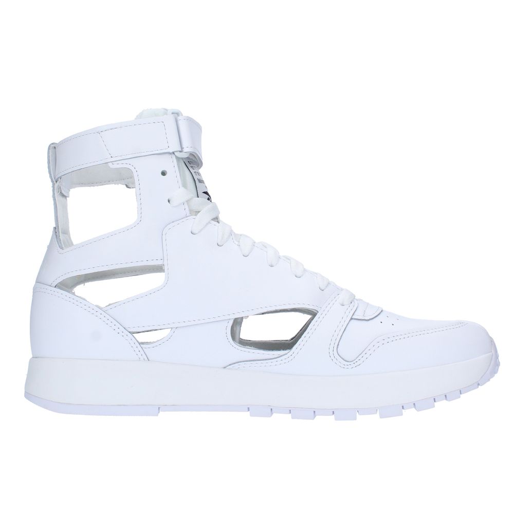 Avant-Garde Tabi Toe White Leather Sneakers