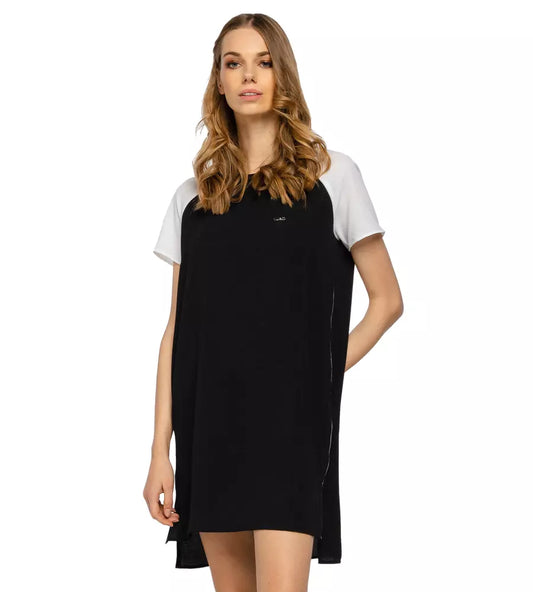 Elegant Crepe Tunic with Silver Embellishments