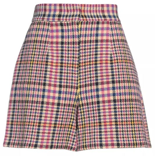 Chic Multicolor Tartan Cotton Shorts