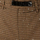 Elegant Tartan Chino Trousers with Metal Logo Plaque