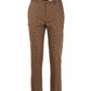 Elegant Tartan Chino Trousers with Metal Logo Plaque