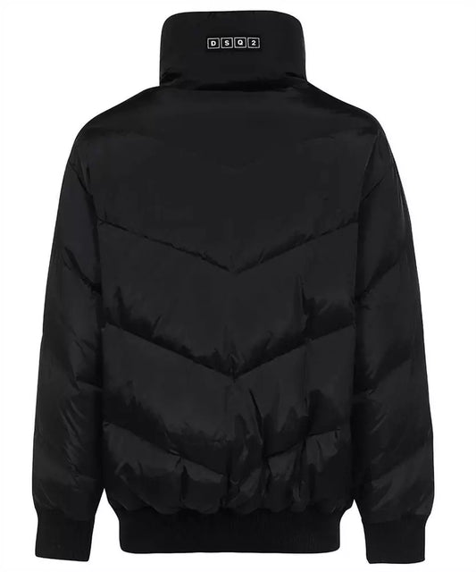 Sleek Black Down Jacket with Classic Logo