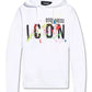 Elegant White Cotton Hoodie with Logo Print