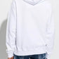 Elegant White Cotton Hoodie with Logo Print