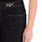 Elegant High-Waisted Dark Blue Denim