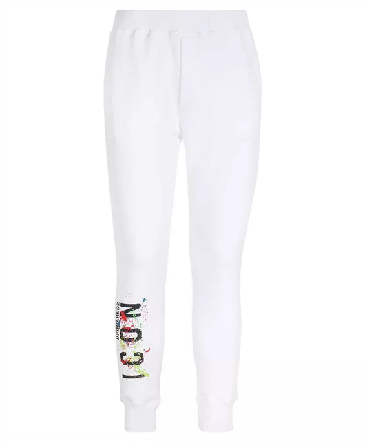 Elegant White Cotton Sweatpants