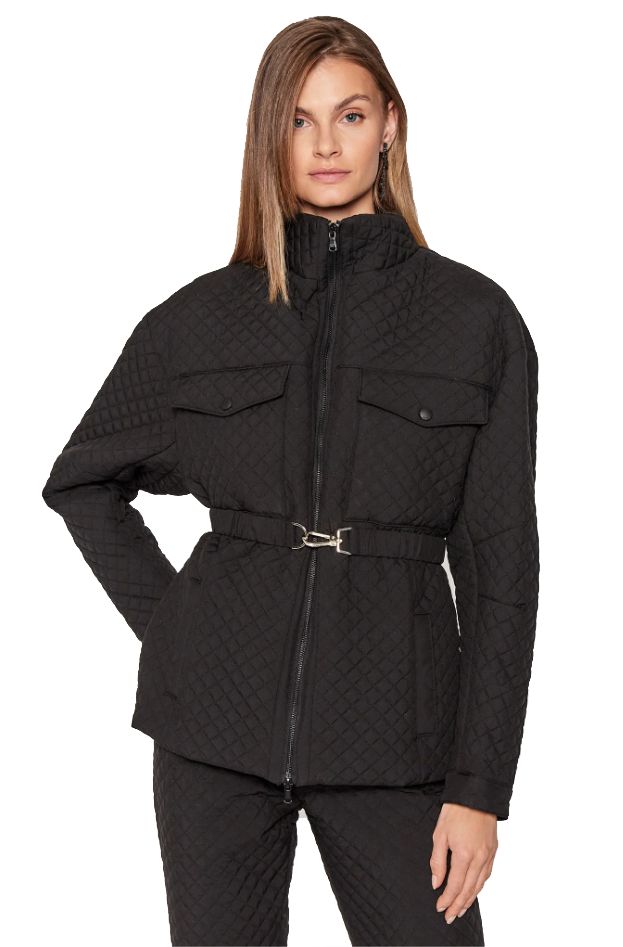 Chic Quilted Checkered Jacket