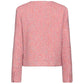 Elegant Pink Tweed-Textured Wool Blend Jacket