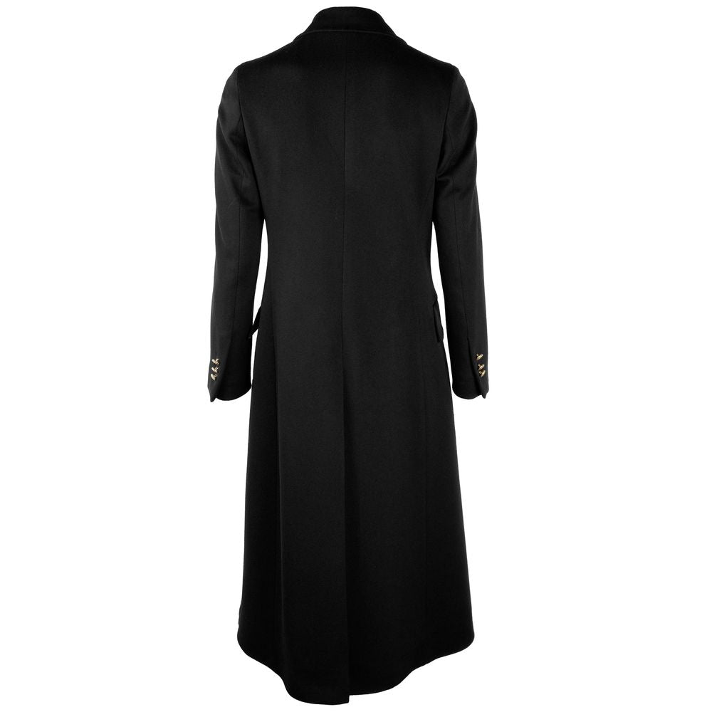 Elegant Double-Breasted Wool Long Coat