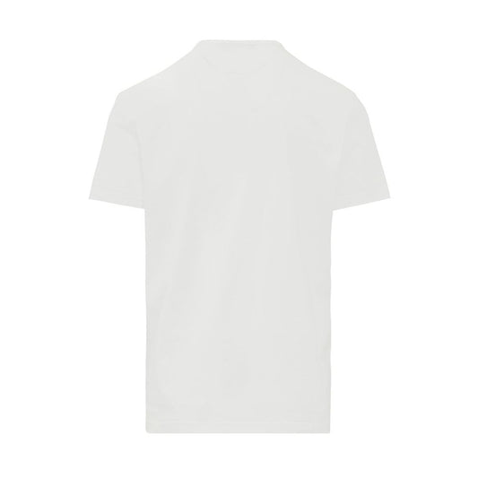 Embossed Logo White Cotton Tee