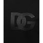 Elegant Black Cotton Embossed Logo Tee