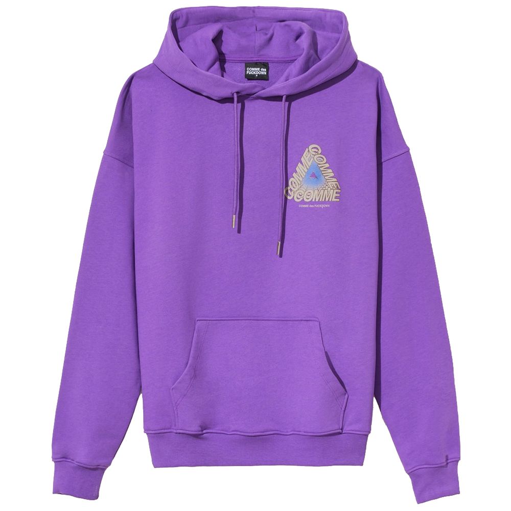 Purple Cotton Hooded Sweatshirt with Bold Print