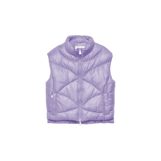 Elegant Sleeveless Purple Down Jacket