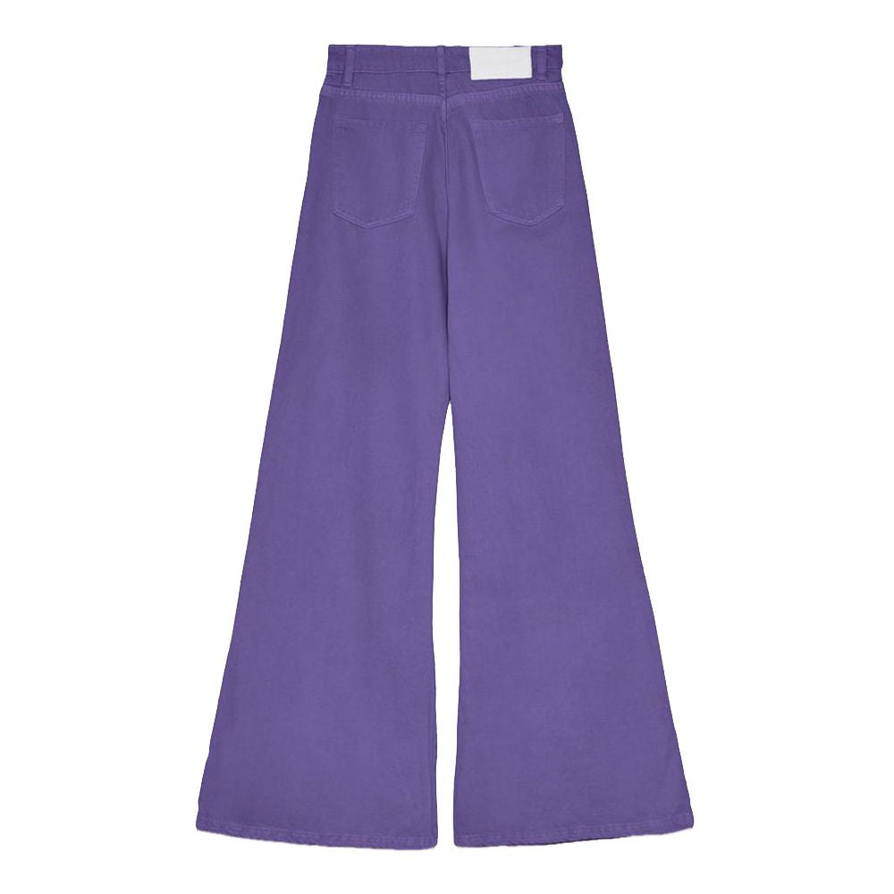 Elegant Purple Flared Cotton Jeans