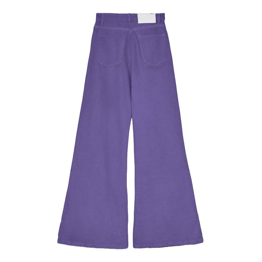 Elegant Purple Flared Cotton Jeans