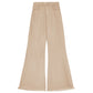 Beige Flared Jeans with Raw Cut Hem