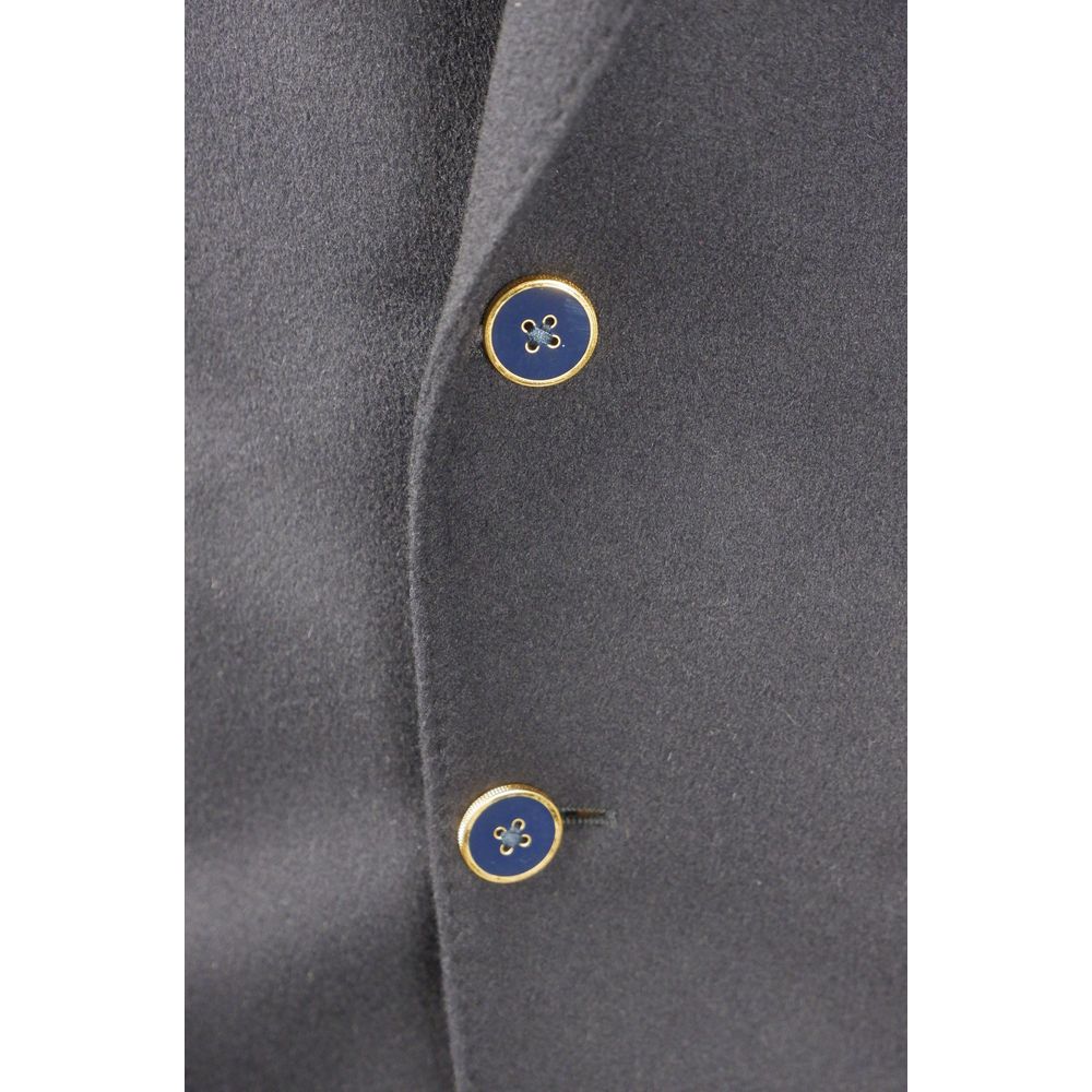 Elegant Dark Blue Cashmere Jacket