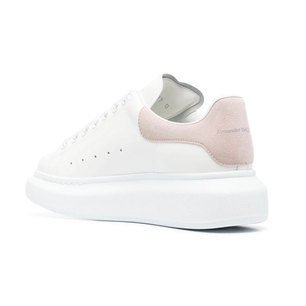 Elegant White Lace-up Leather Sneakers