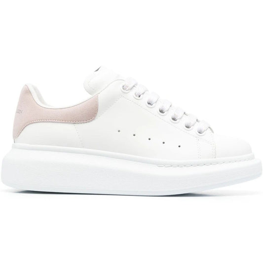 Elegant White Lace-up Leather Sneakers