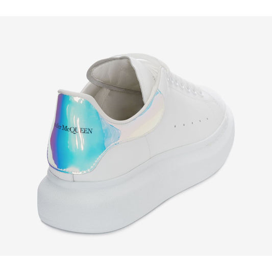 Pearlescent Trimmed White Leather Sneakers