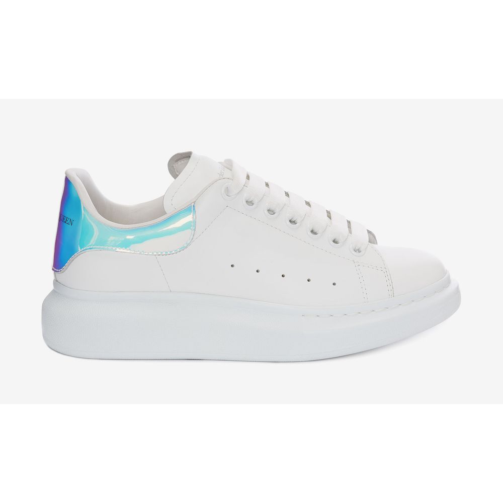 Pearlescent Trimmed White Leather Sneakers