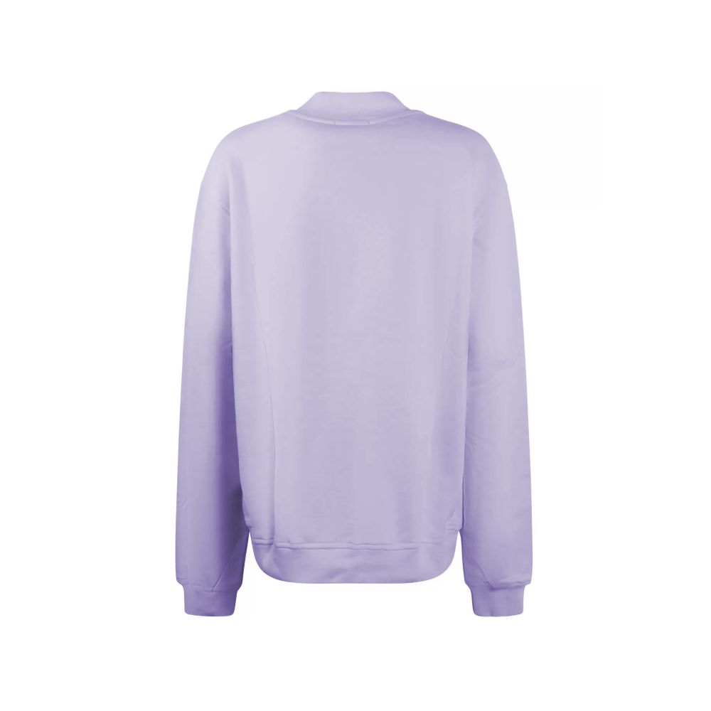 Chic Purple Crew-Neck Logo Sweatshirt