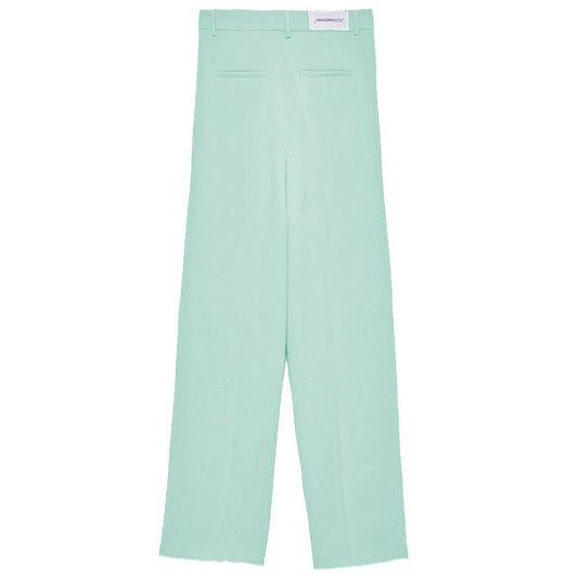 Chic Crepe Straight Trousers in Lush Green