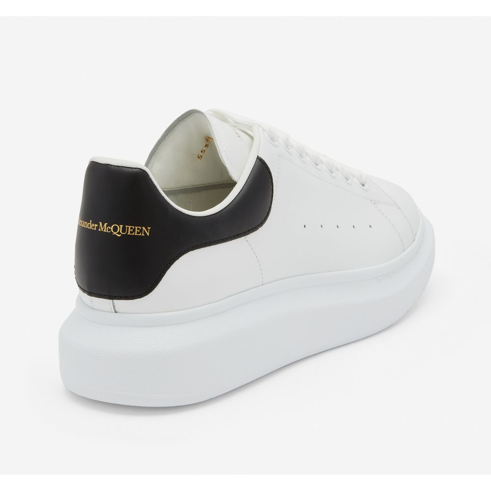 Elevated White Leather Sneakers with Oversize Sole