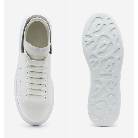 Elevated White Leather Sneakers with Oversize Sole