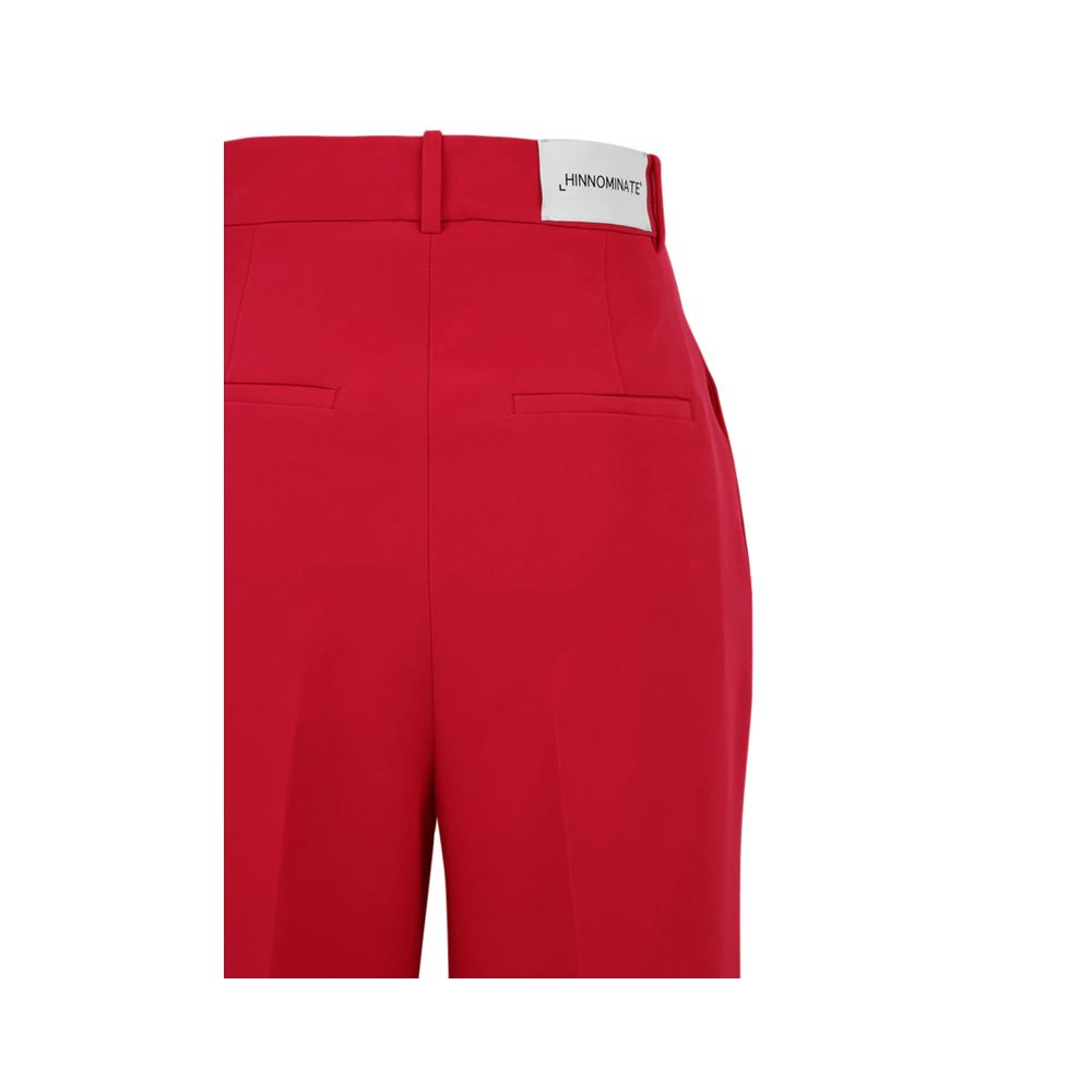 Chic Red Palazzo Trousers with Stretch Fabric