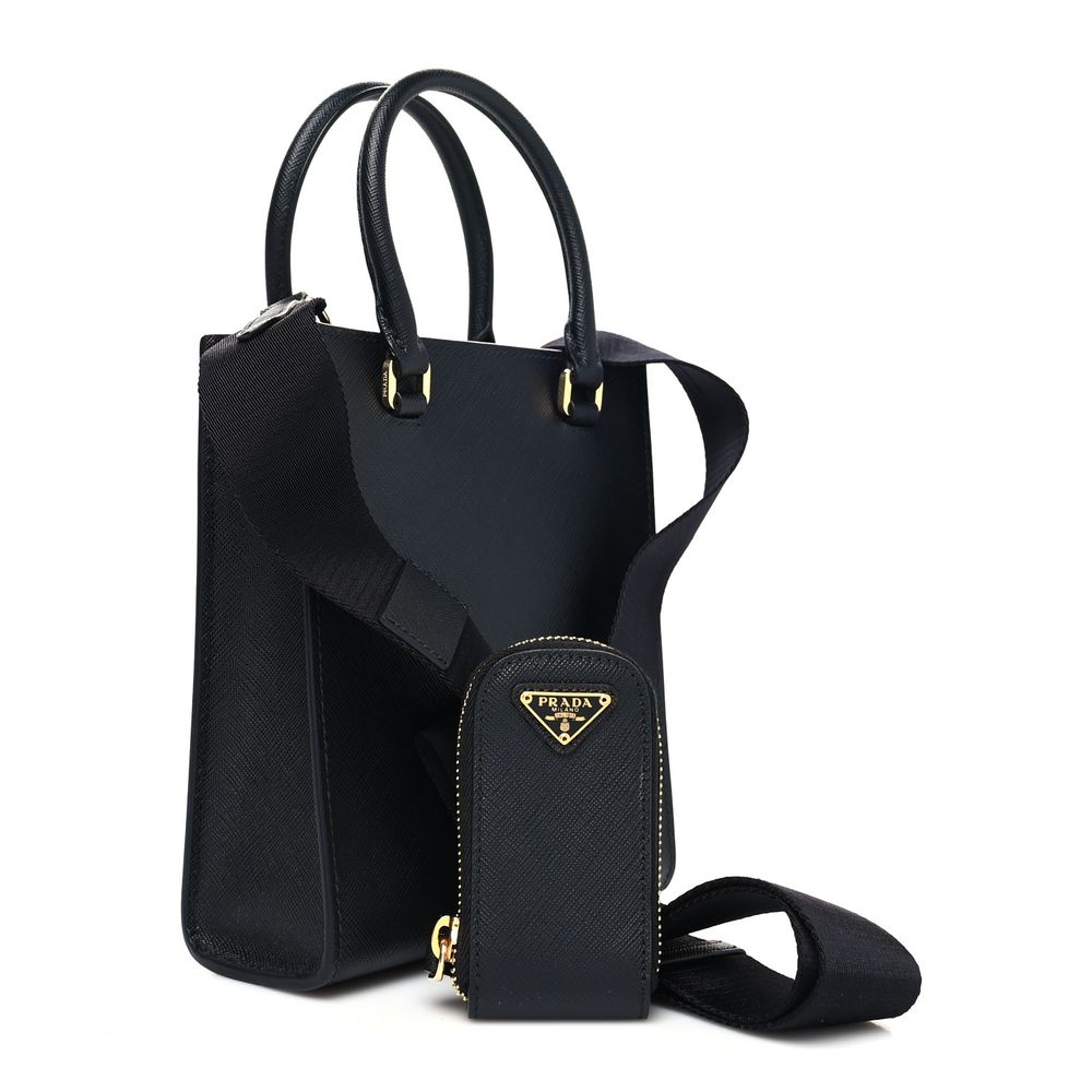 Elegant Black Saffiano Leather Shoulder Bag