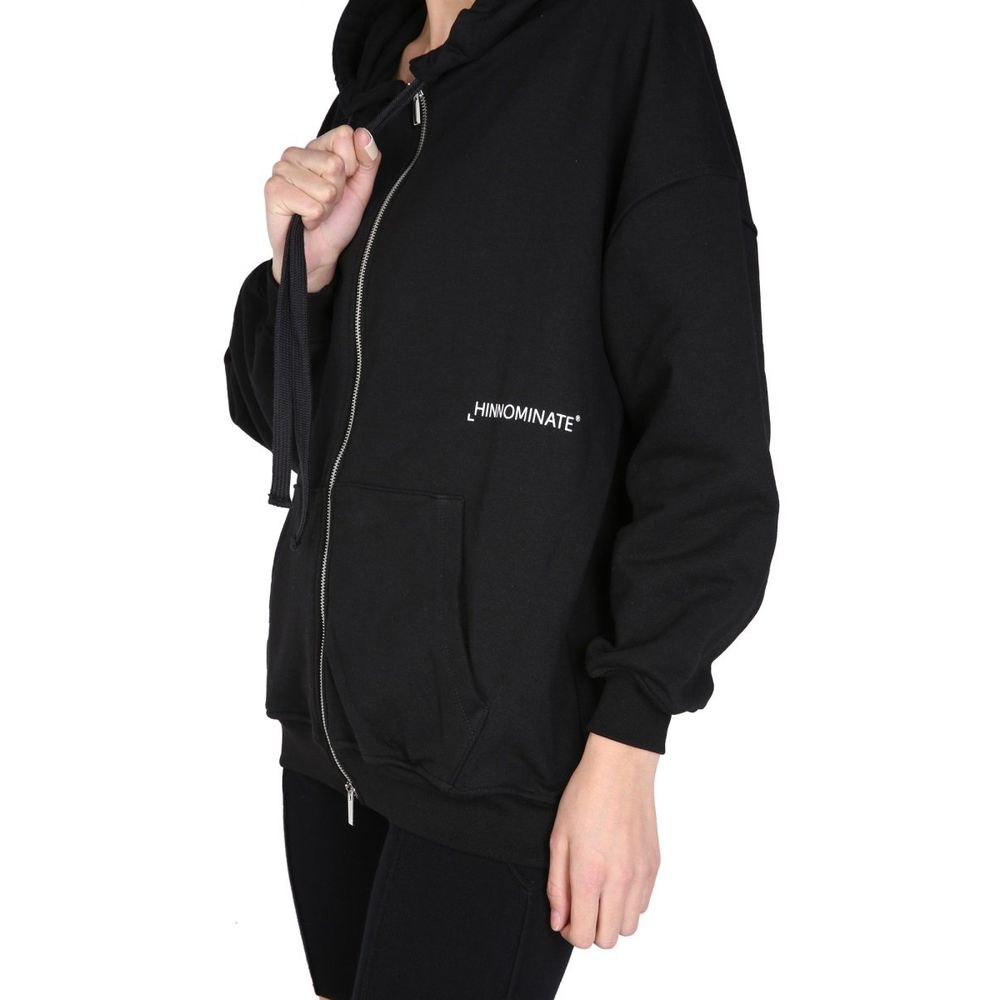 Chic Hooded Zip Sweatshirt with Logo Print