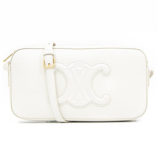 Elegant White Calfskin Leather Shoulder Bag