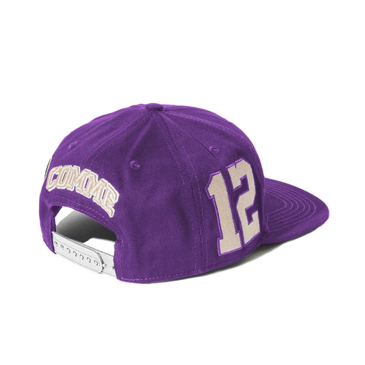 Bold Purple Flat Visor Logo Cap