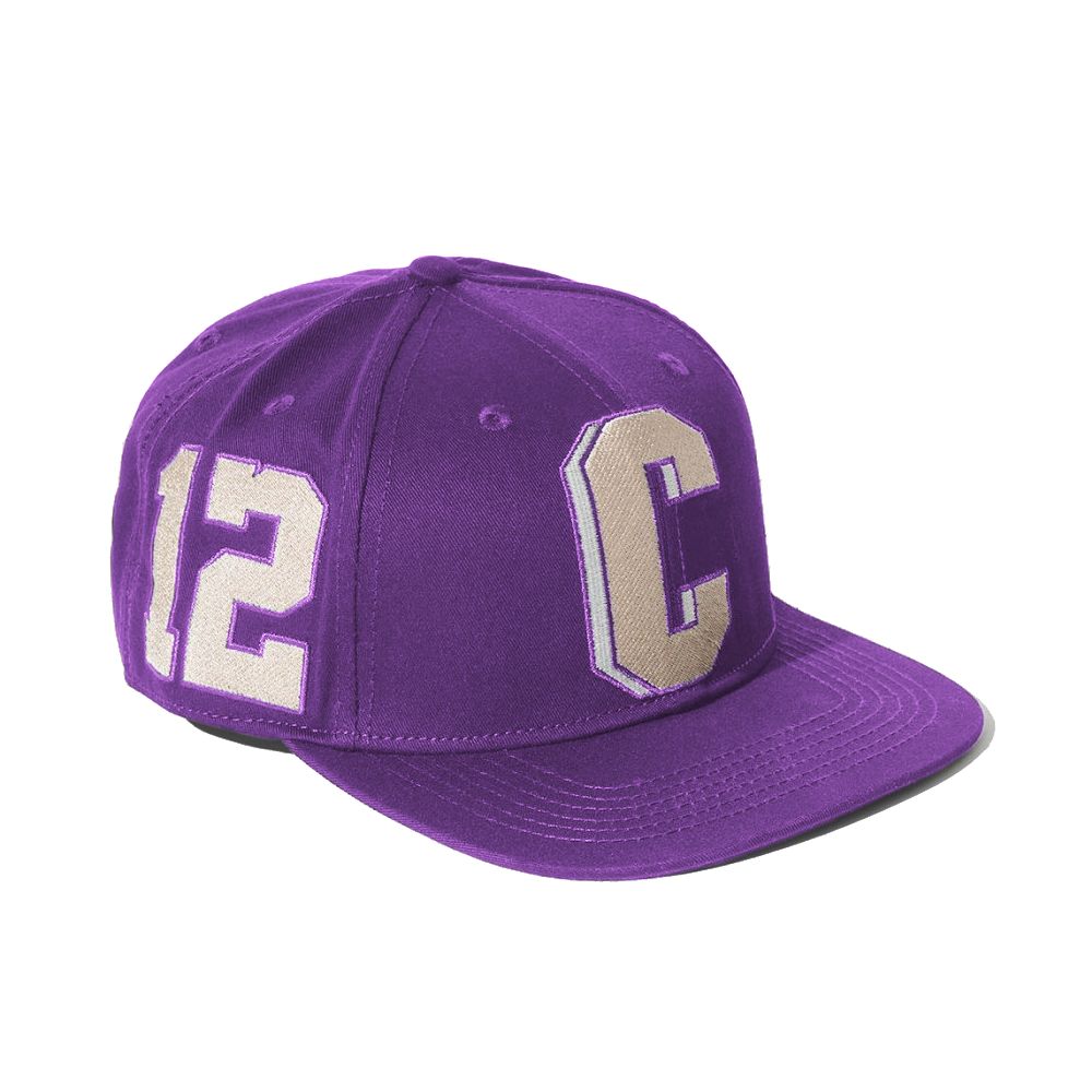 Bold Purple Flat Visor Logo Cap