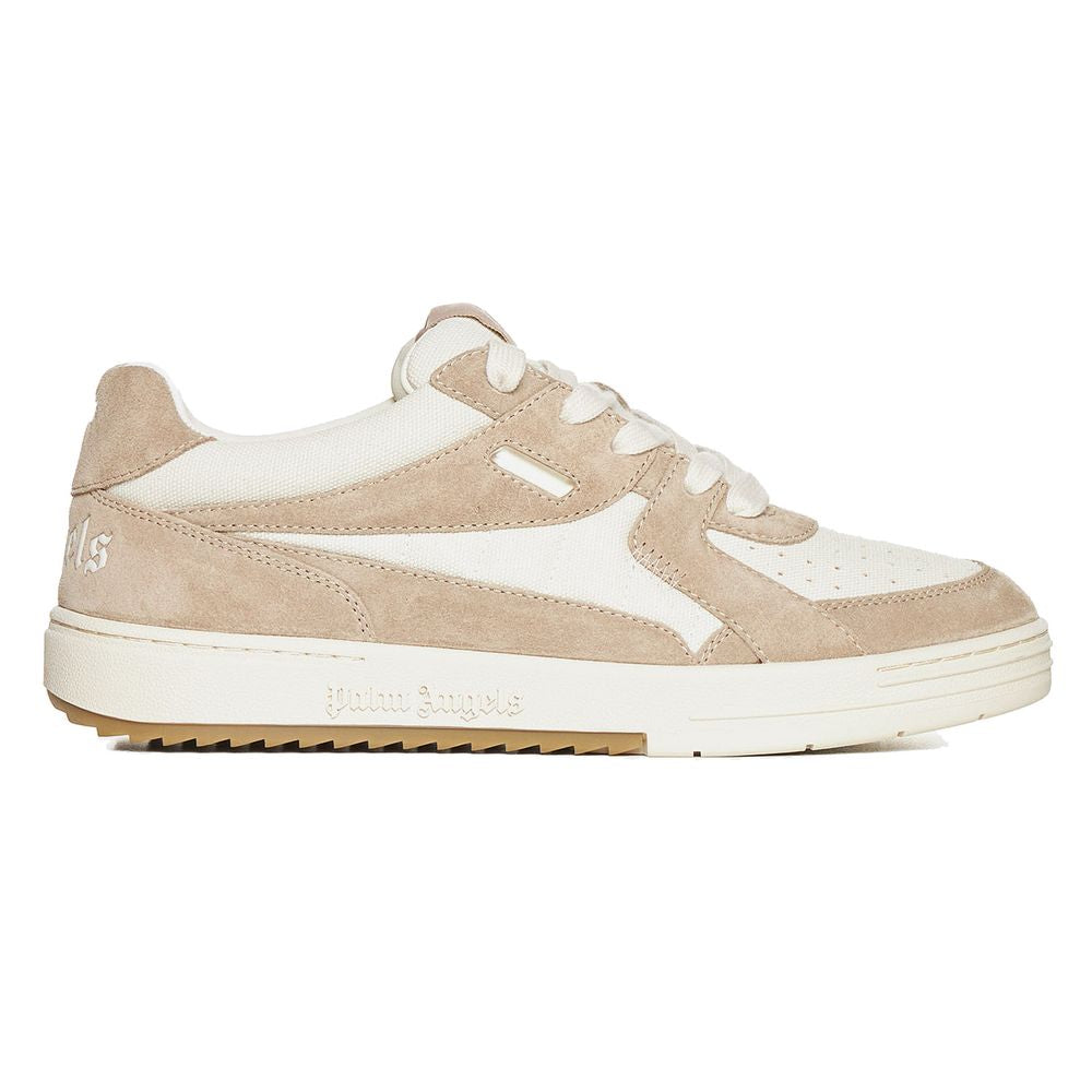 Sleek Beige University Canvas Sneakers