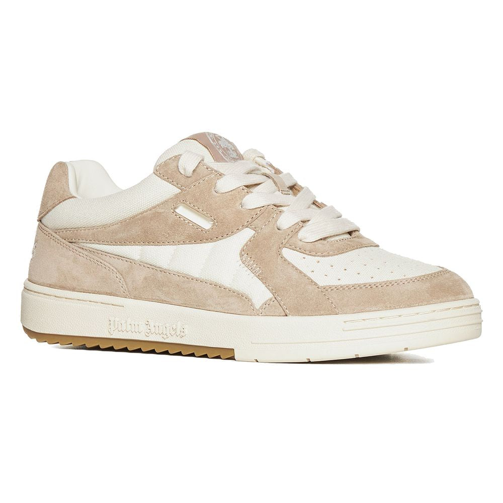 Sleek Beige University Canvas Sneakers