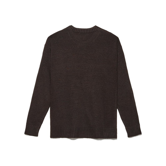 Elegant Crew-Neck Sweater in Brown Blend