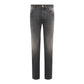 Sleek Gray Stretch Cotton Regular Fit Jeans