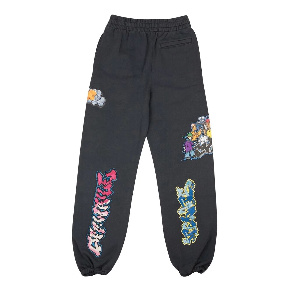 Graffiti Embroidered Cotton Tracksuit Trousers