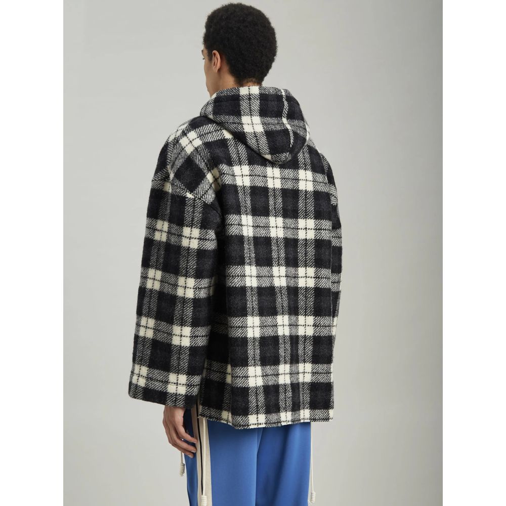 Archival Check Cashmere Hooded Jacket