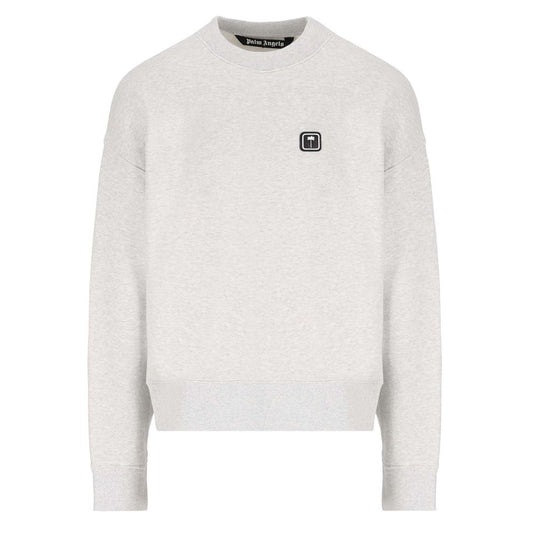 Embossed Logo Crewneck Cotton Sweatshirt