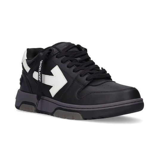 Sleek Black Leather Sneakers with Iconic Design