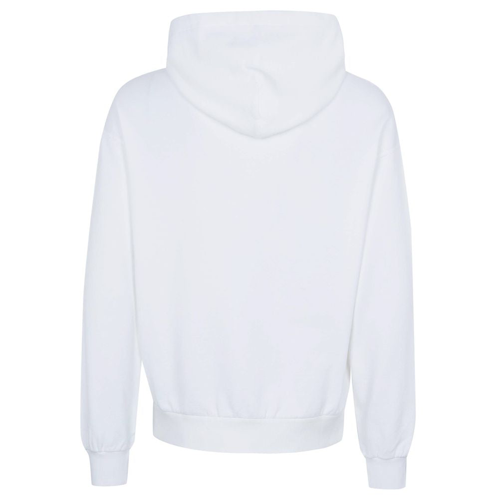 Chic White Cotton Hooded Sweatshirt with DG Chest Logo