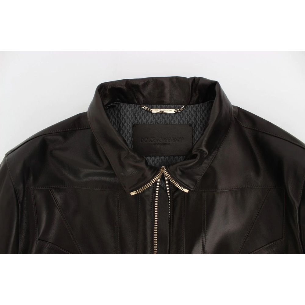 Exclusive Brown Lambskin Leather Jacket